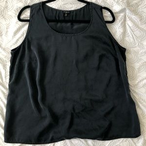 100% Silk Stone Gray/Ash Black Top